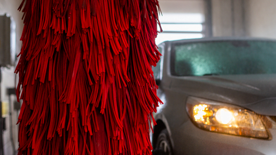 car wash brush close up