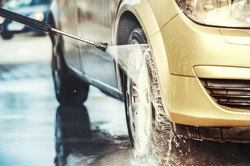 pressure washing car tire