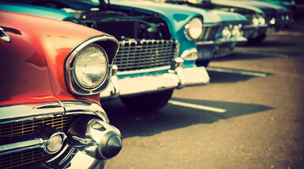 row of classic cars