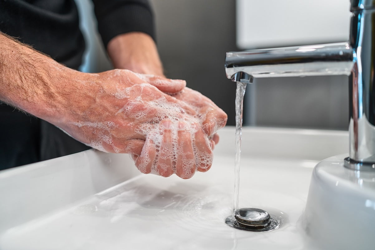 washing hands