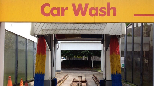 yellow car wash sign